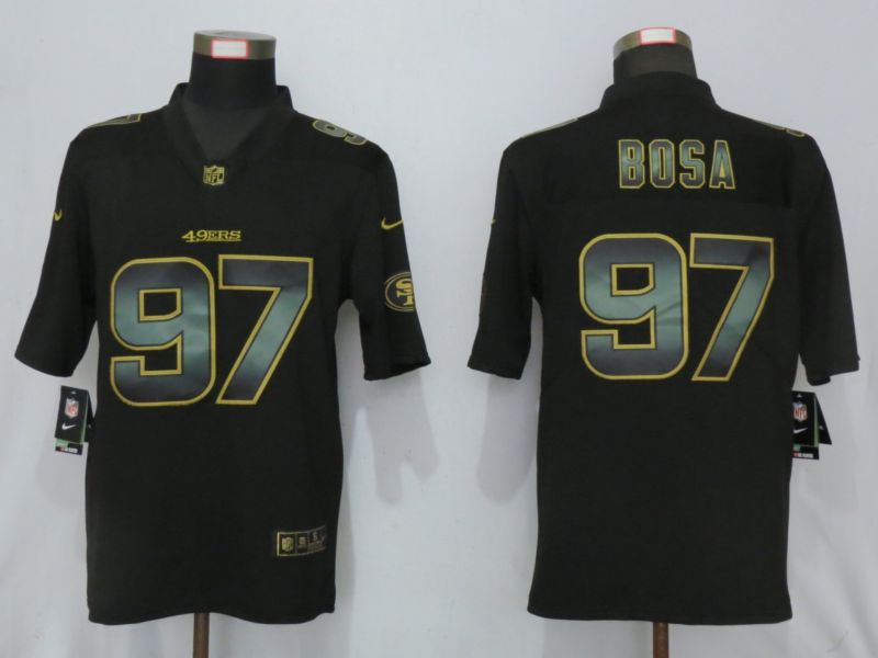 Men San Francisco 49ers #97 Bosa Black Gold Stitched Nike Vapor Untouchable Limited NFL Jerseys